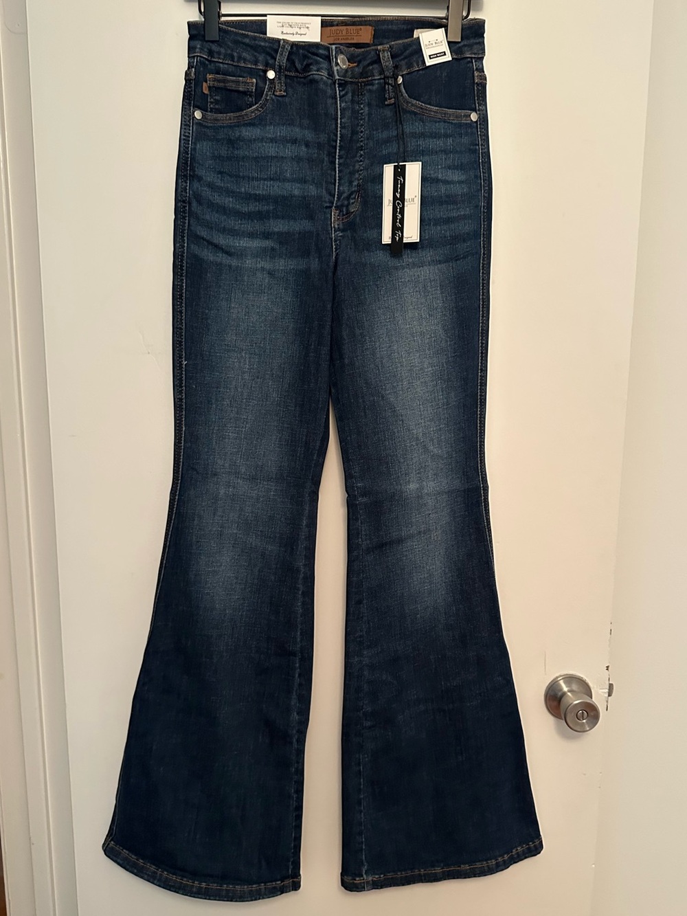 Judy Blue Dark Blue Flare Jeans - High Rise Wide Leg